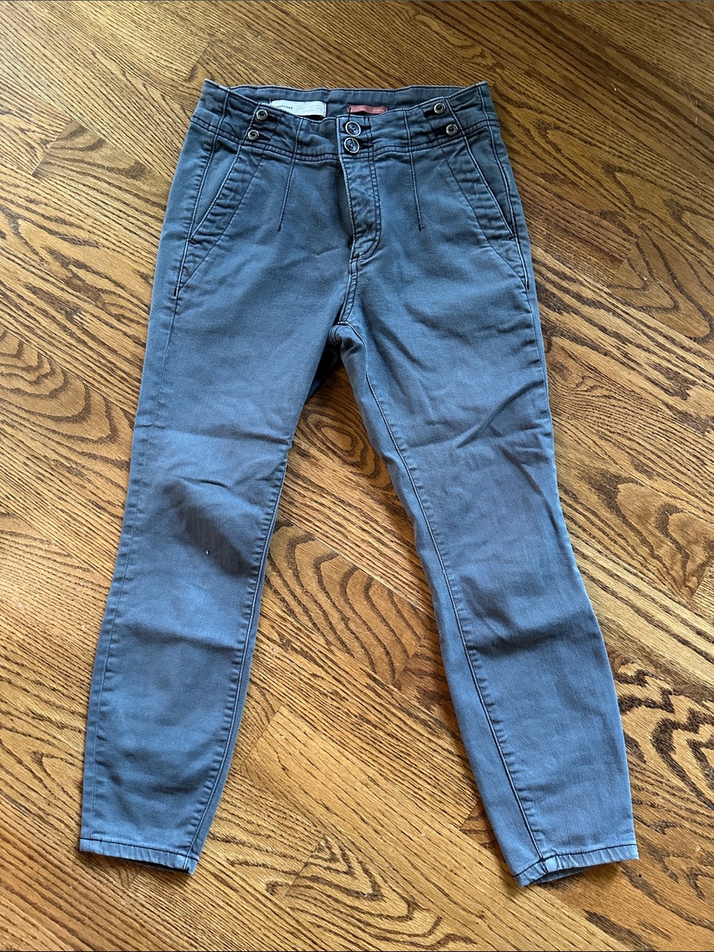 Anthropology Pilcro high rise Slim Tapered Pants in Slate Blue
